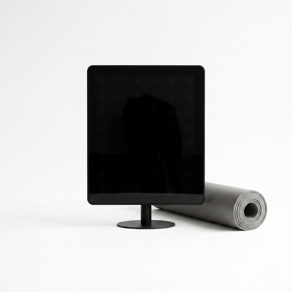 Lumina red light therapy panel packshot with grey yoga mat
