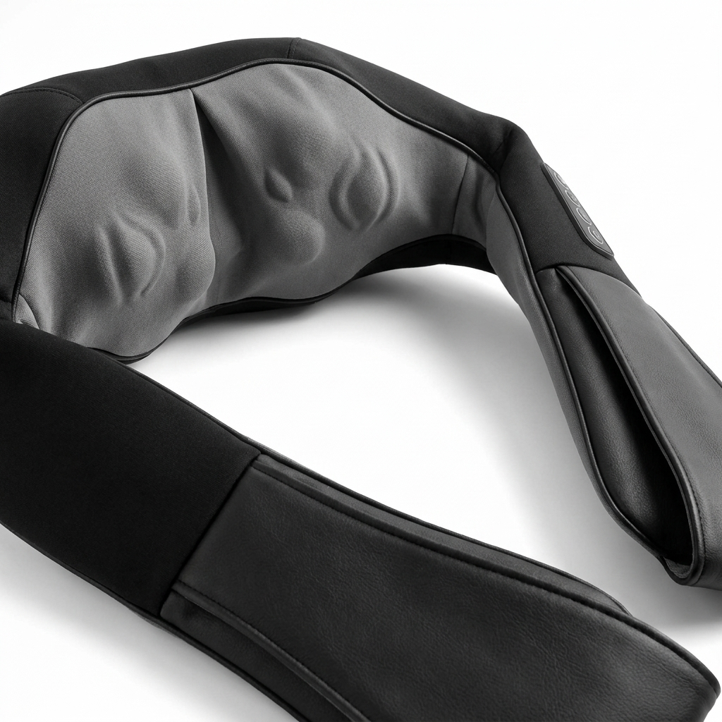 ThermaCloud neck and shoulder massager — close-up premium fabric