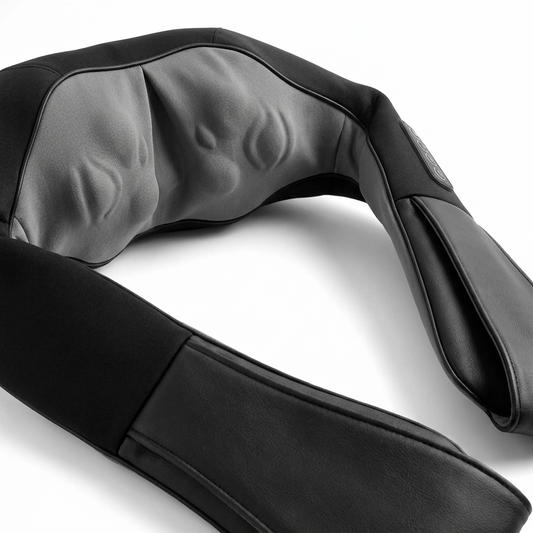 ThermaCloud neck and shoulder massager — close-up premium fabric