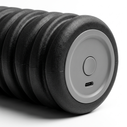 RollWave vibrating foam roller — close-up textured foam